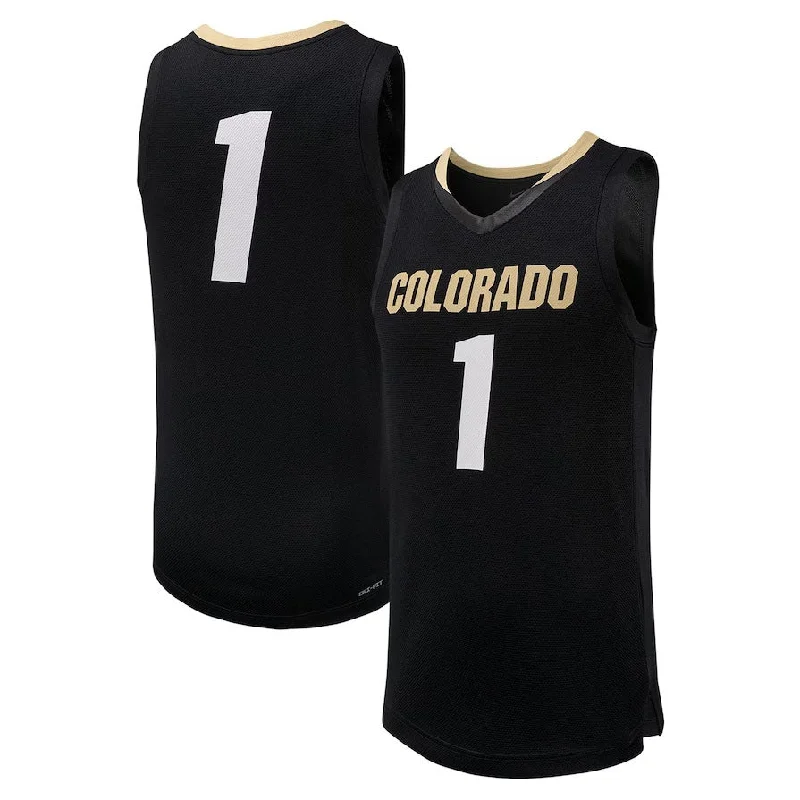 #1 C.Buffaloes Replica Basketball Jersey - Black American College Jerseys